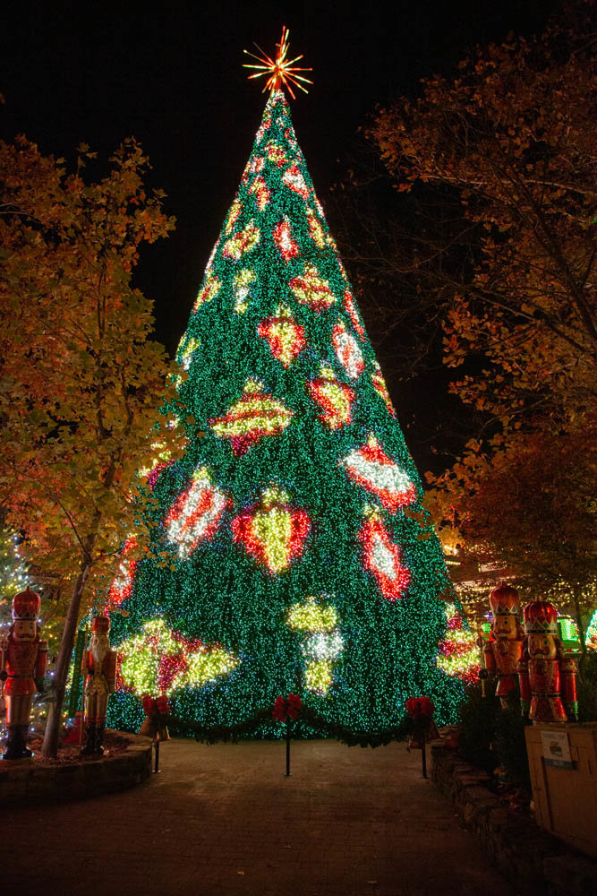 LIGHT THE TOWN SQUARE
Silver Dollar City officials light the new, eight-story Christmas tree for the first time publicly Nov. 1 during a media preview event. It kicked off the theme park’s Old Time Christmas season, which runs through Dec. 30. Silver Dollar City hired Atlanta-based S4 Lights to design the $1.5 million tree and light show throughout its Town Square. Officials say there are 6.5 million lights throughout the park during the season.